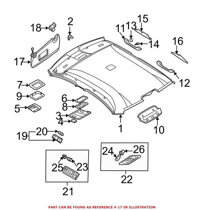 BMW Sun Visor - Passenger Side 51168237646